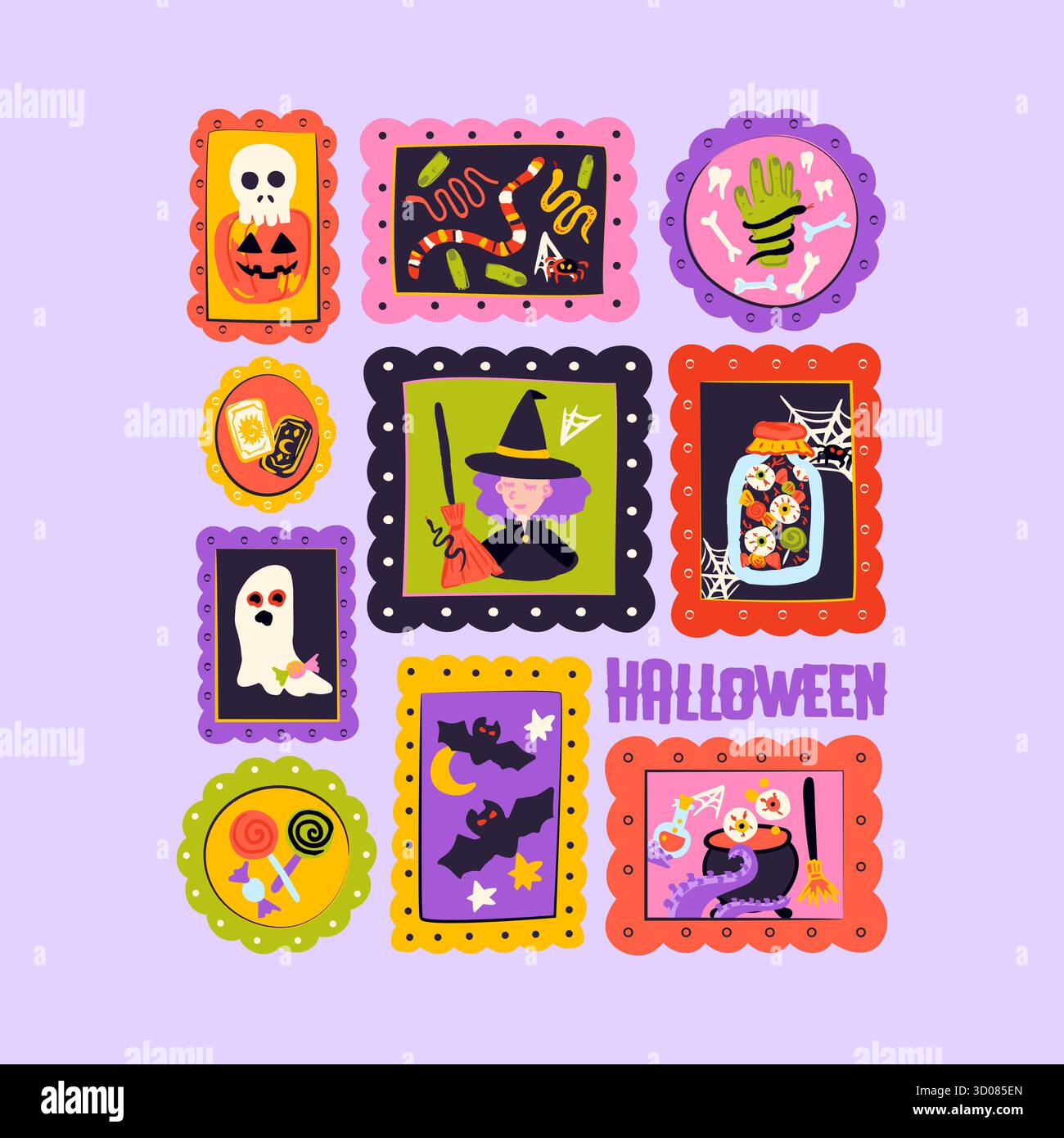 Halloween Picture Frames Concept Stock Vector