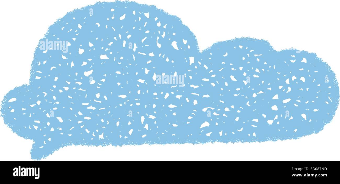 Blue Crayon Cloud Speech Bubble Stock Vector