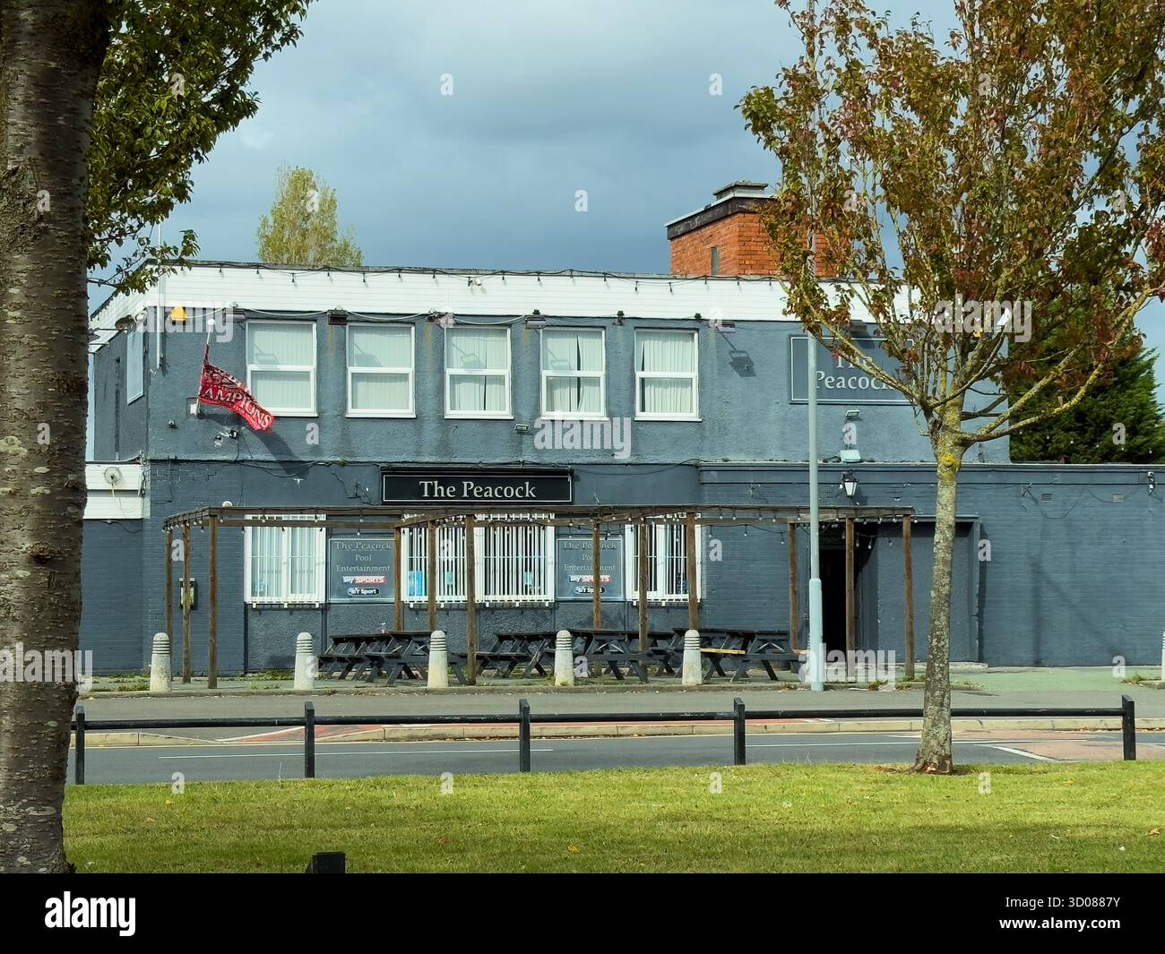 The Peacock Pub in Kirkby,Knowsley,UK September 4th 2025 - Smartphone Captured Stock Image