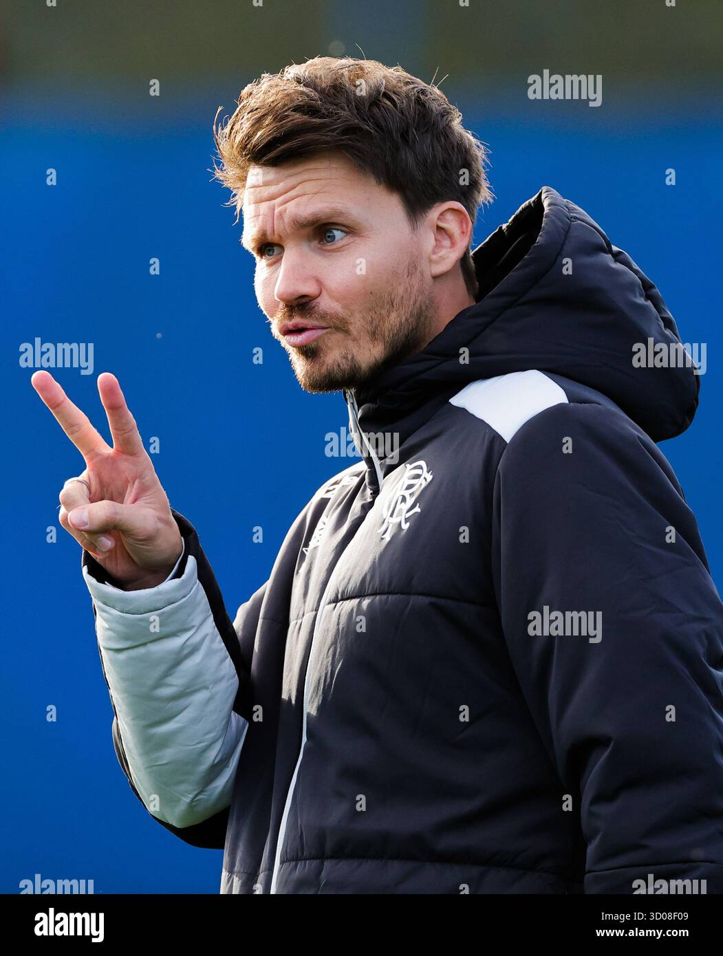 Danny Rohl Rangers Face Rangers manager Danny Rohl during a training session at Rangers ...