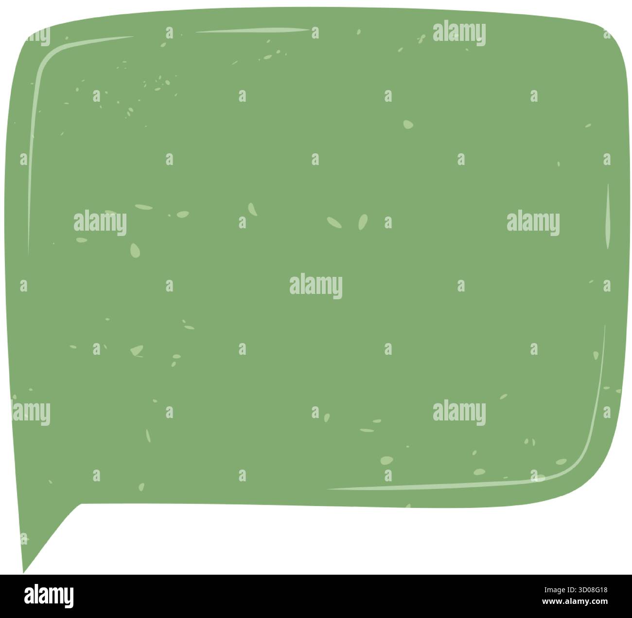 Green Grunge Hand Drawn Chat Bubble Stock Vector