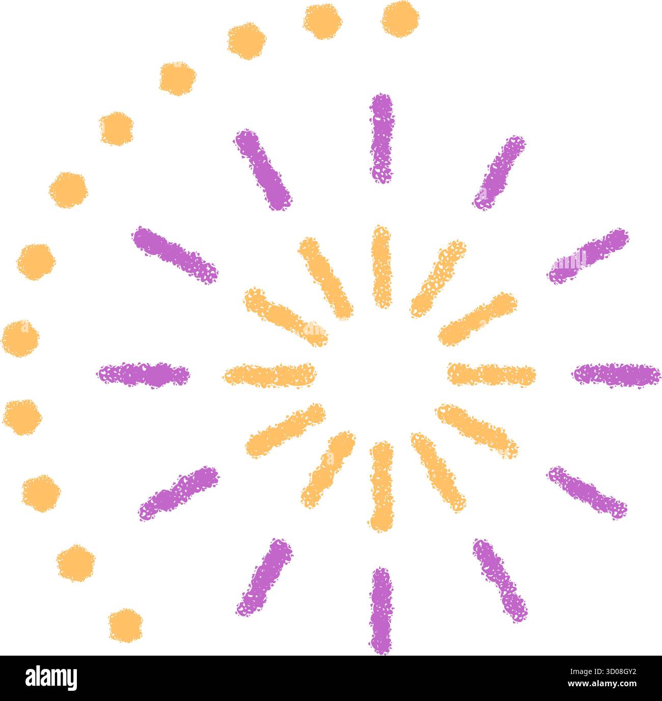 Festive Crayon Firecracker Burst Pattern Stock Vector