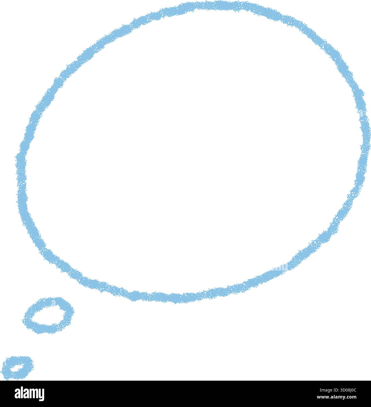 Hand Drawn Blue Crayon Thought Bubble Stock Vector