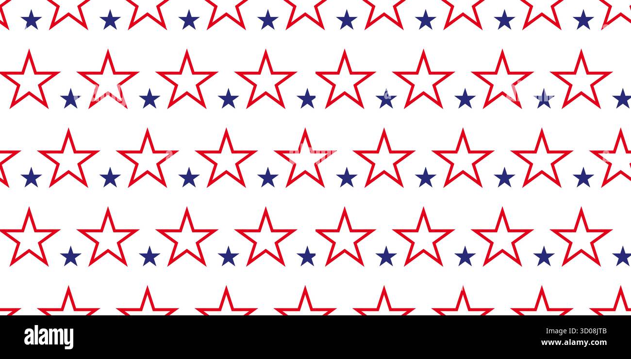 Flat design red line star and blue star pattern Stock Vector