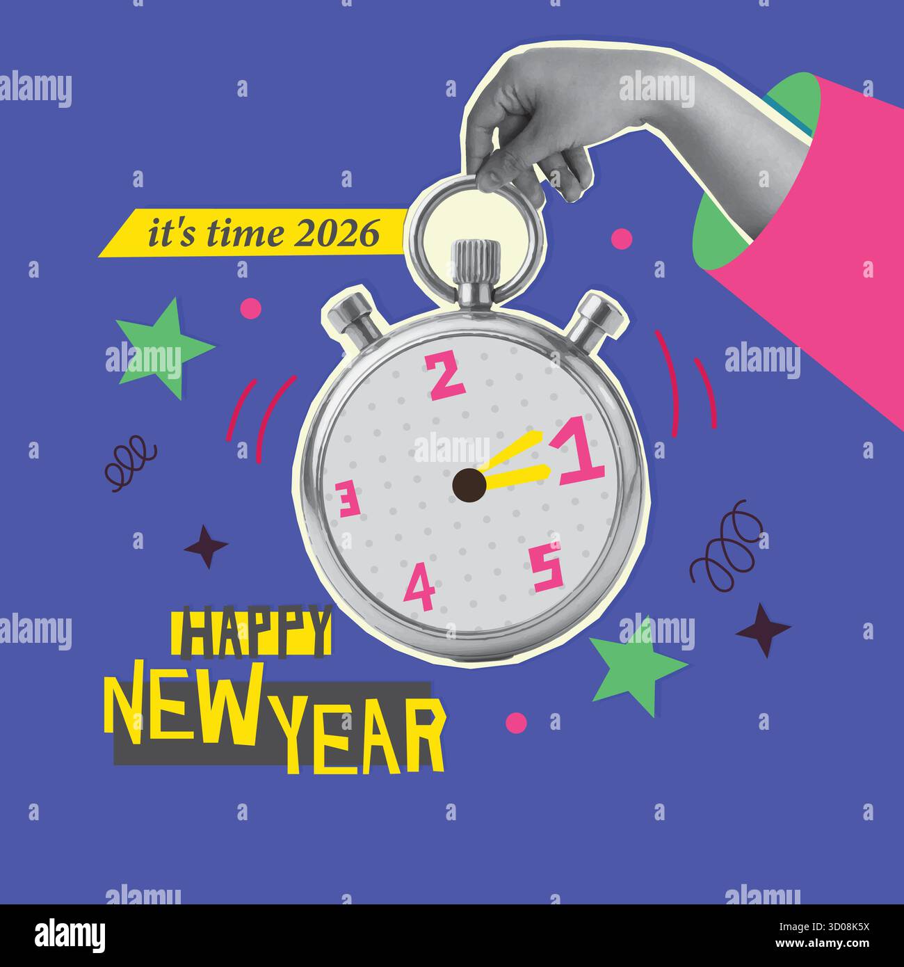 New year 2026 celebration clock Stock Vector Images - Alamy