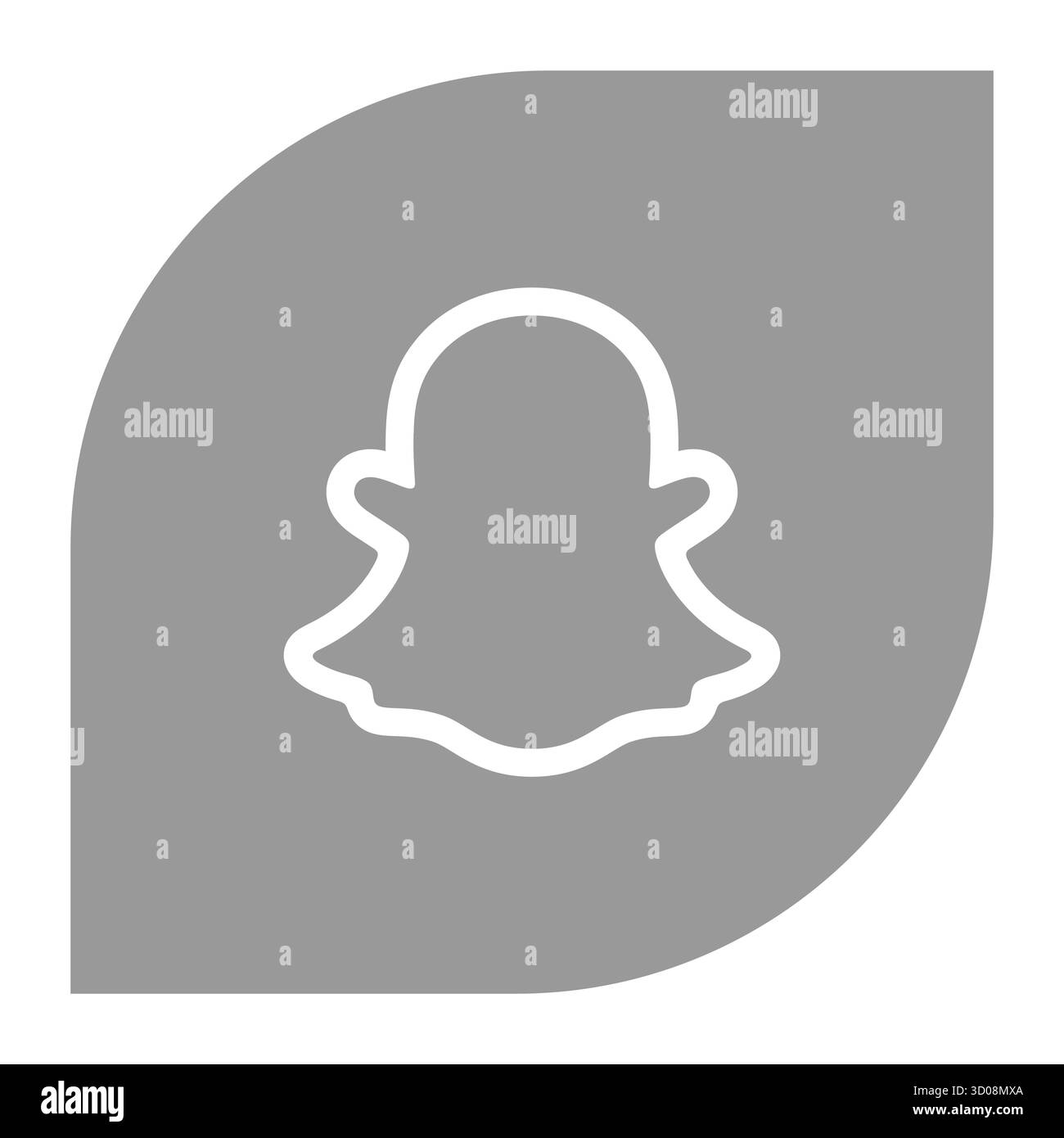 Snapchat instant messaging app icon. Black silhouete square shape ...