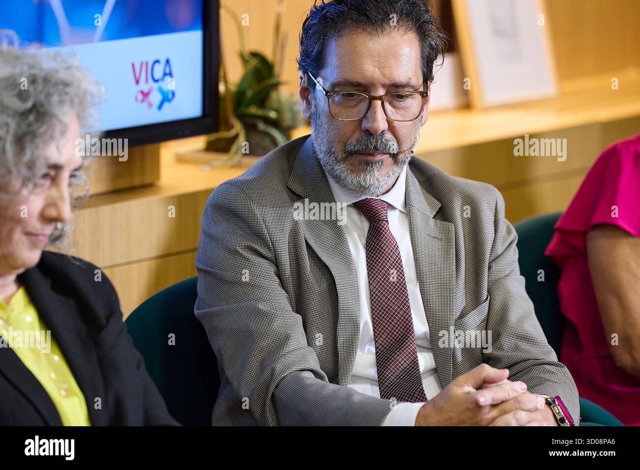 The President of SEOM, César Augusto Rodríguez Sánchez, during the ...