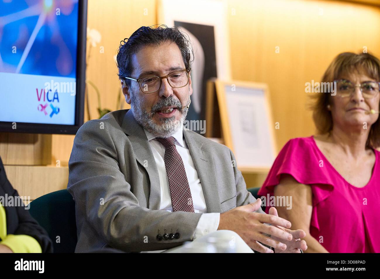 The President of SEOM, César Augusto Rodríguez Sánchez, during the ...