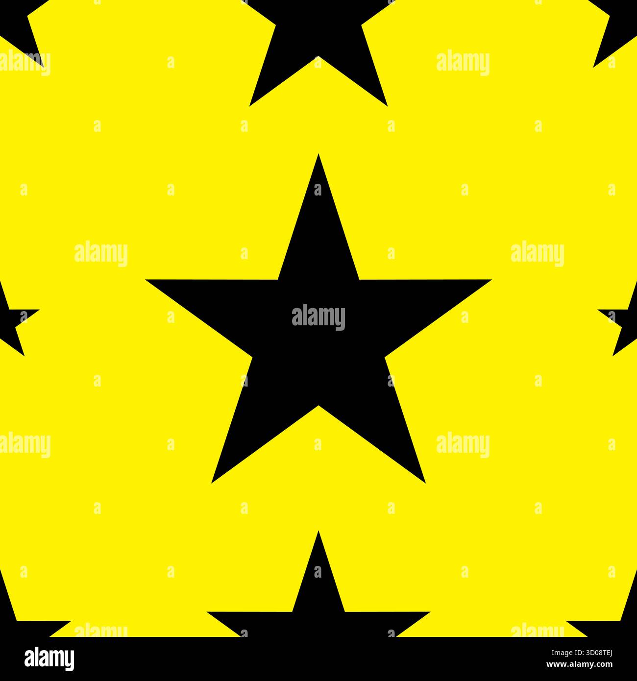 Star Seamless Pattern With Black and Yellow Color Stock Vector
