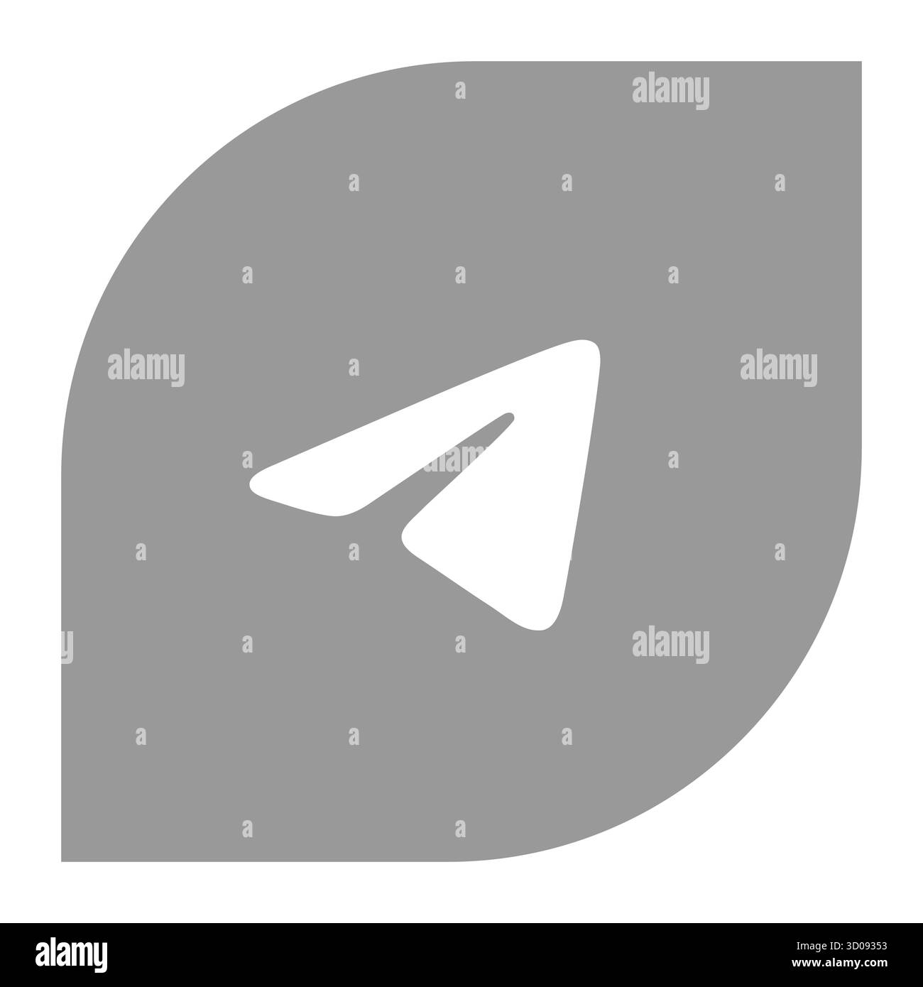 Telegram instant messaging app icon. Black silhouete square shape ...