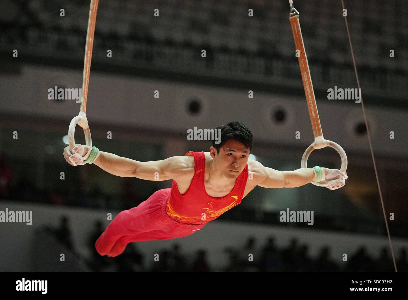 Shi Chong of China competes in the Men's All-Around Final during the ...