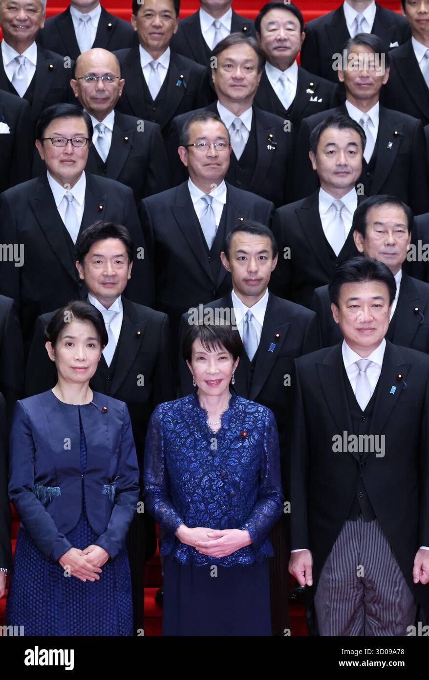 Japanese Prime Minister Sanae Takaichi (front row center) and Vice ...