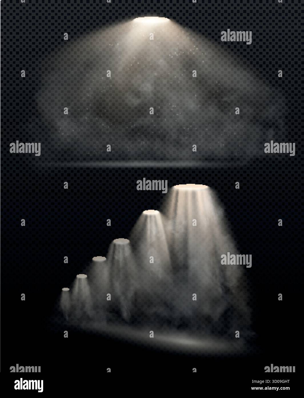 warm vector light with smoke on a transparent background. Stock Vector