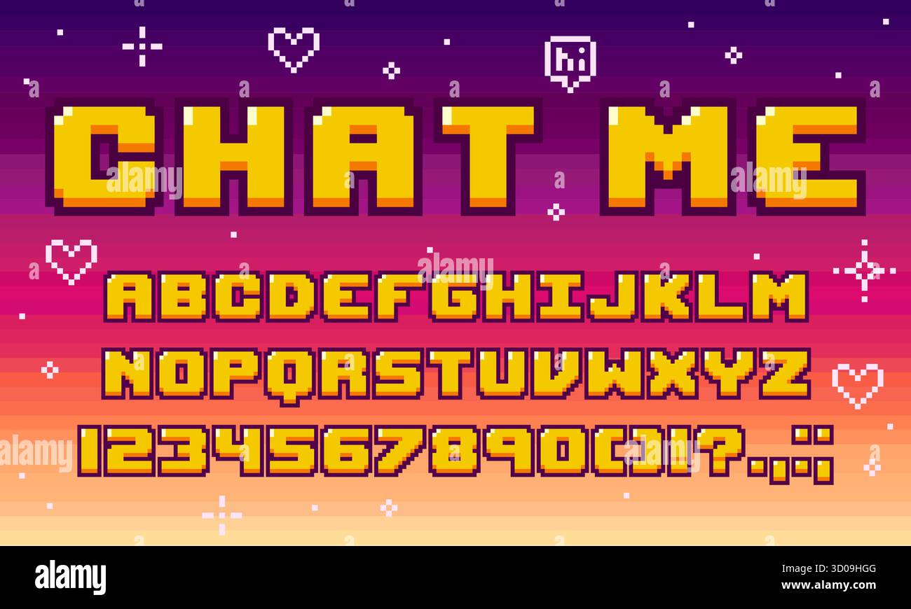 8bit font hi-res stock photography and images - Alamy
