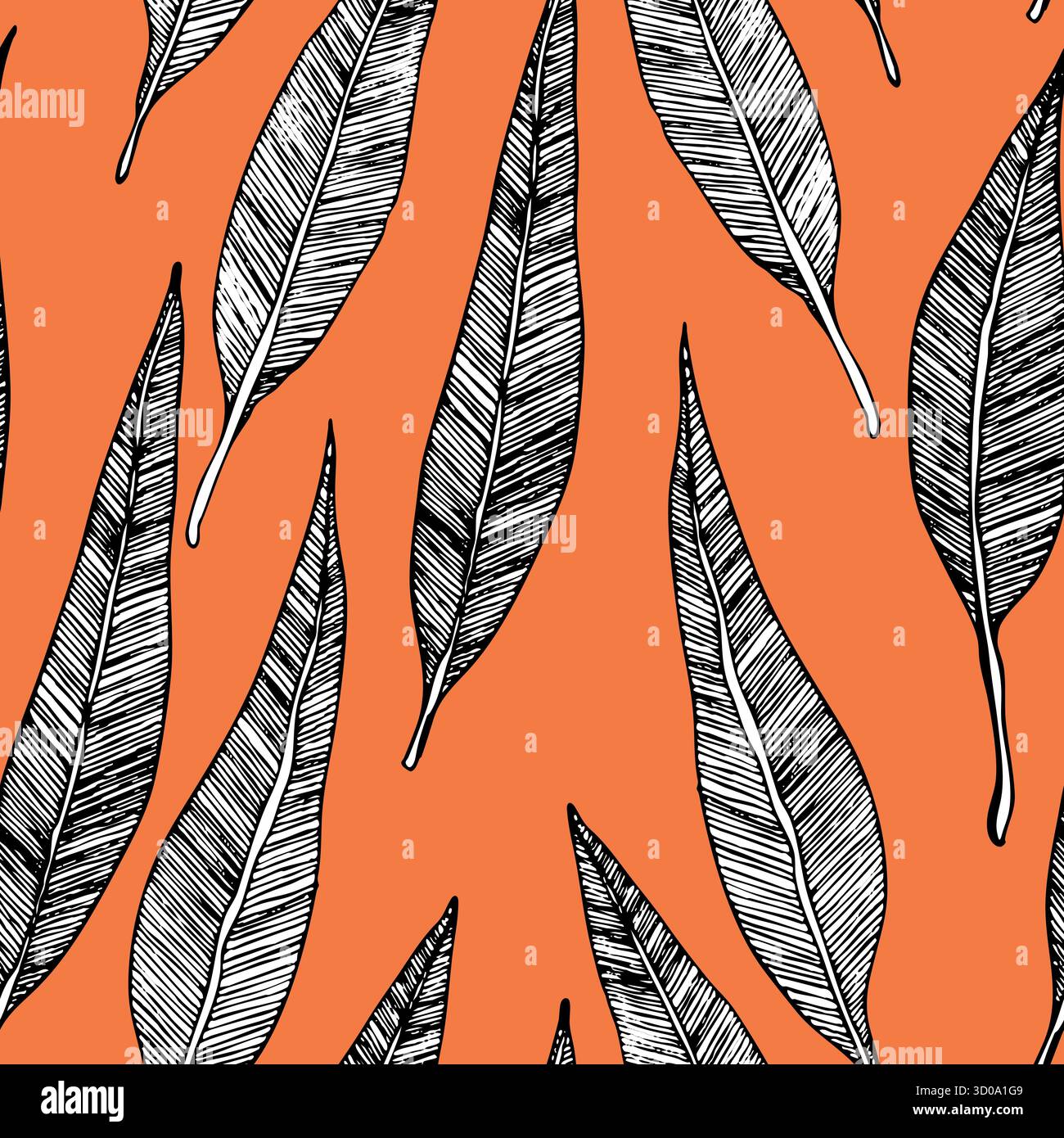 Seamless pattern with eucalyptus. Exotic tropical vector hand drawn illustration. Decorative background with leaves eucalypt. Modern compositions for Stock Vector
