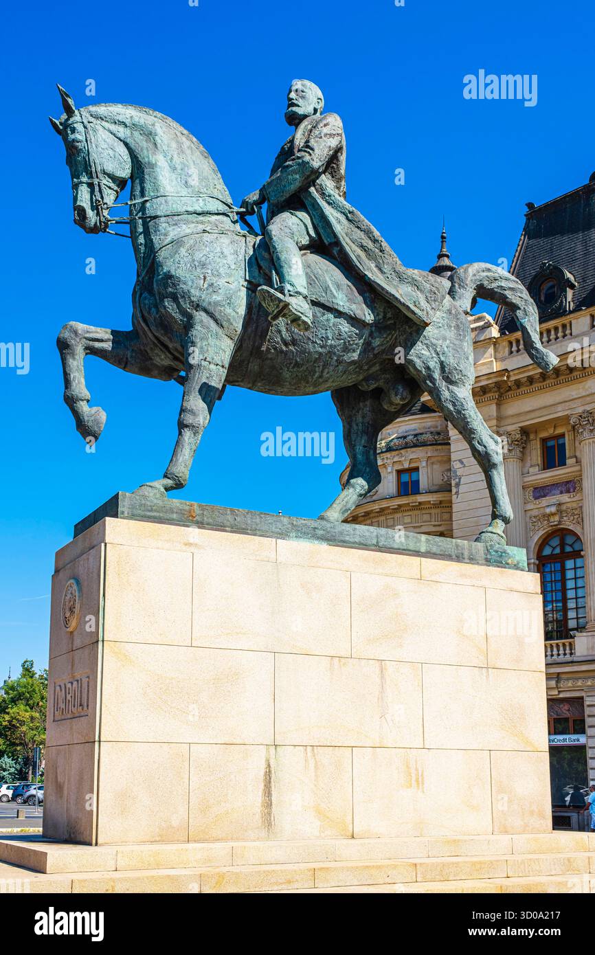 Equestrian statue of King Carol I (1839-1914), the first king of ...