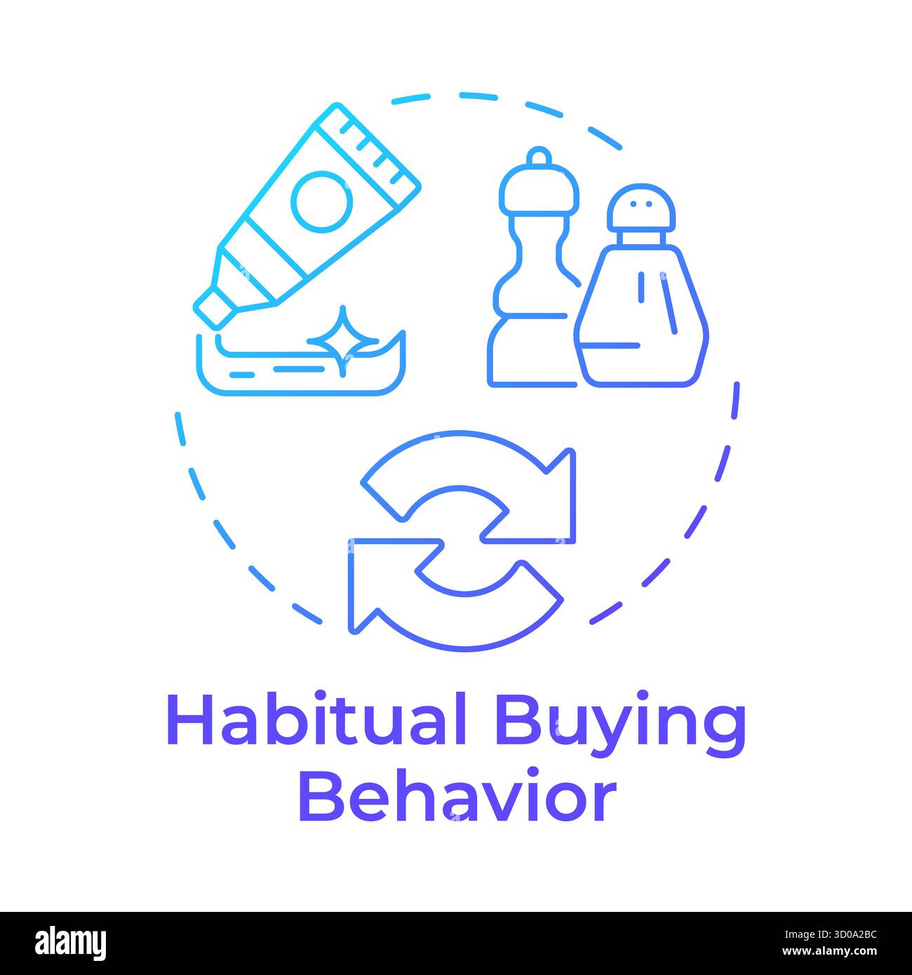 Habitual buying behavior blue gradient concept icon Stock Vector