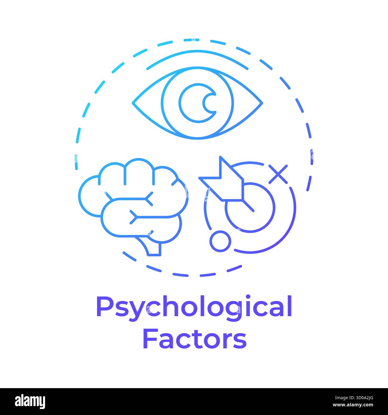 Psychological factors blue gradient concept icon Stock Vector