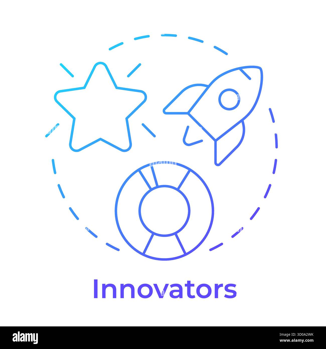 Innovators blue gradient concept icon Stock Vector