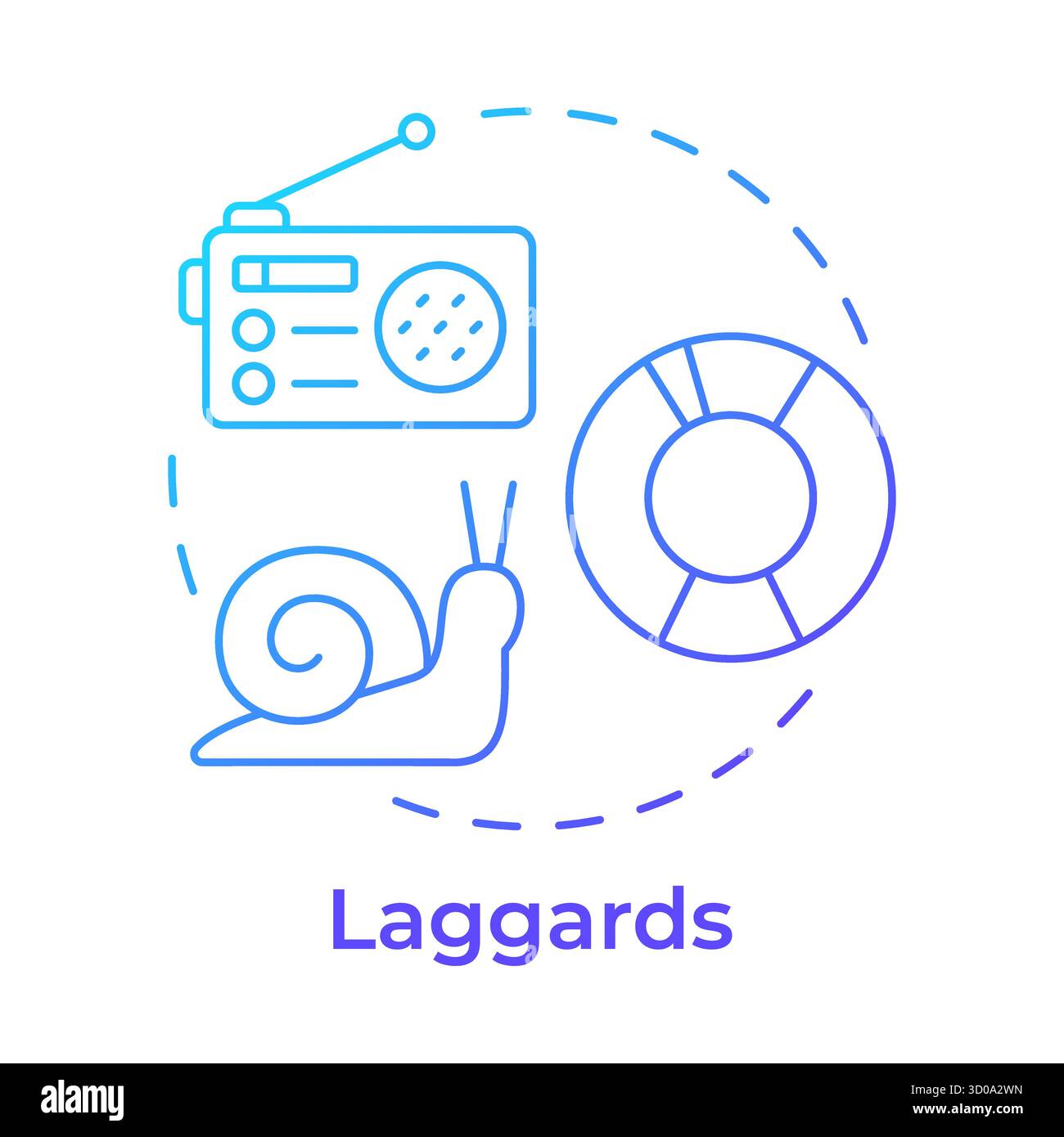 Laggards blue gradient concept icon Stock Vector Image & Art - Alamy