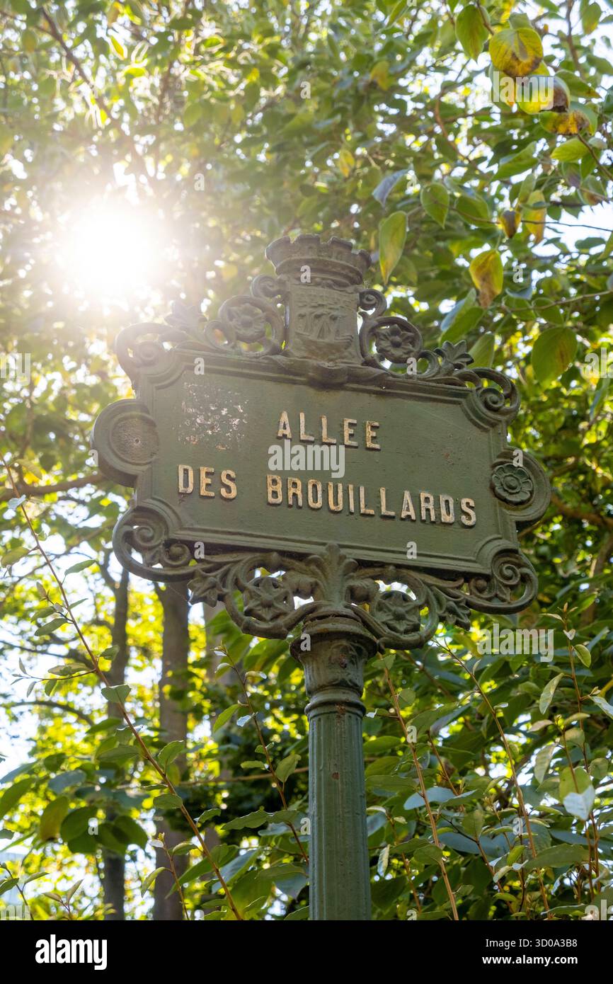 France, Paris, Montmartre, the fog alley Stock Photo