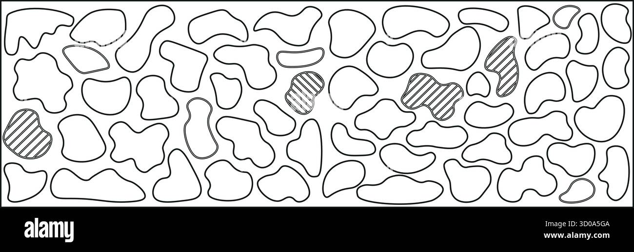 Abstract blotch shape. Liquid shape elements. Set of modern graphic elements. Fluid dynamical colored forms banner. Gradient abstract liquid shapes. V Stock Vector