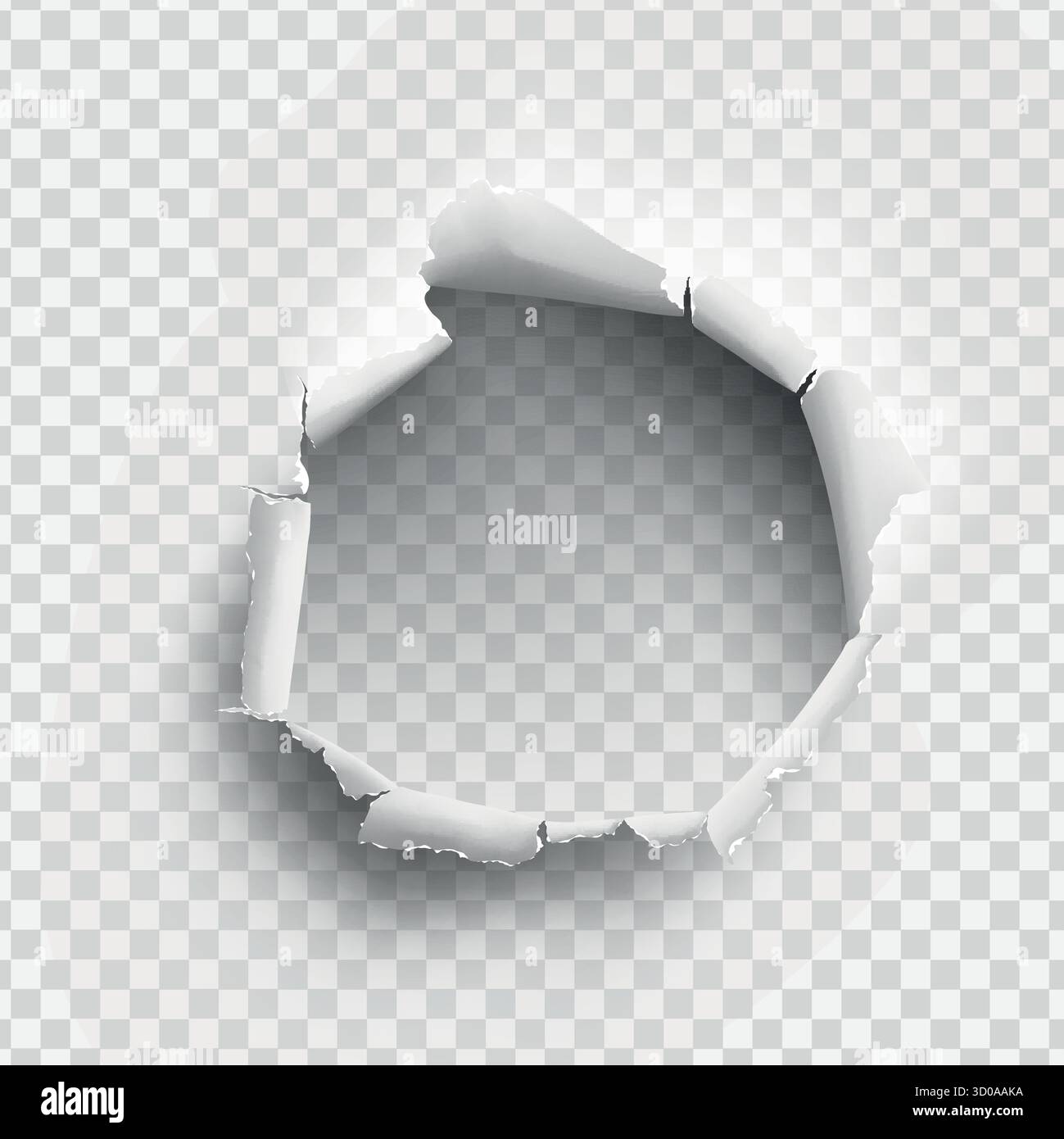 ragged Hole torn in ripped paper on transparent background Stock Vector ...