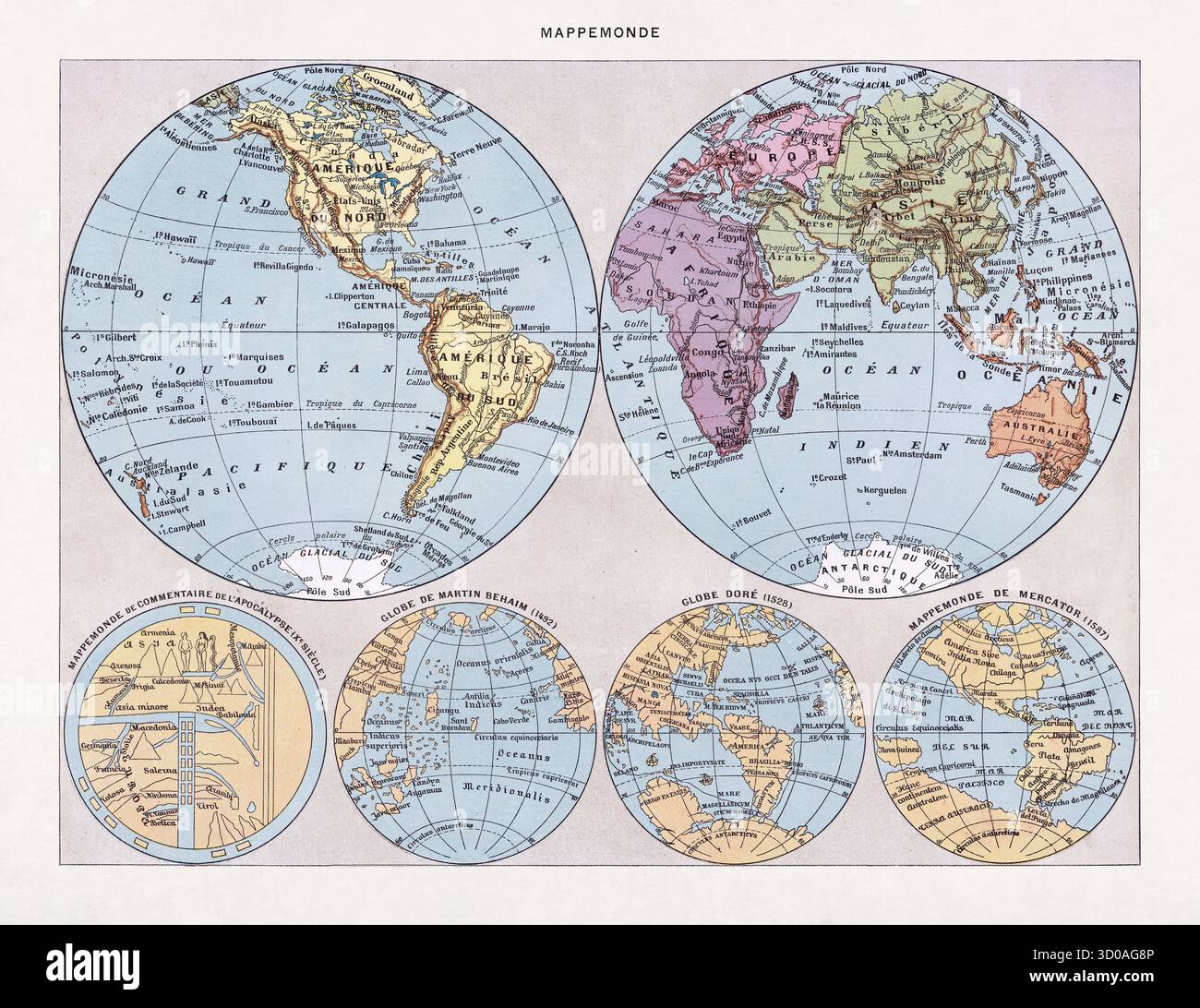 World map of the commentary on the apocalypse hi-res stock photography ...