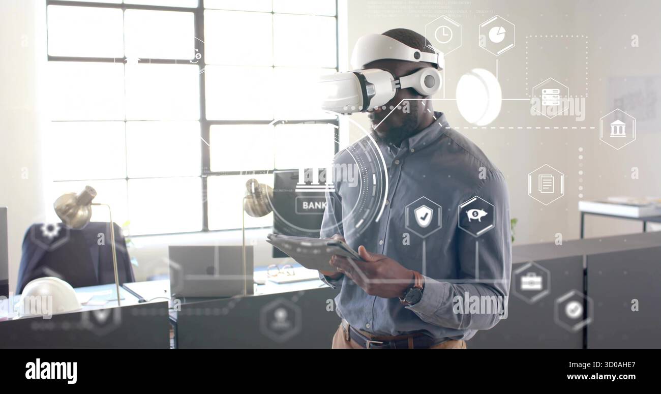 Exploring digital icons man hi-res stock photography and images - Alamy