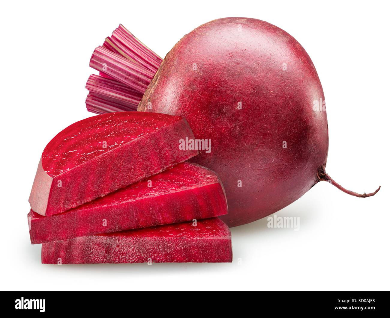 Red beetroot and beetroot slices isolated on a white background ...