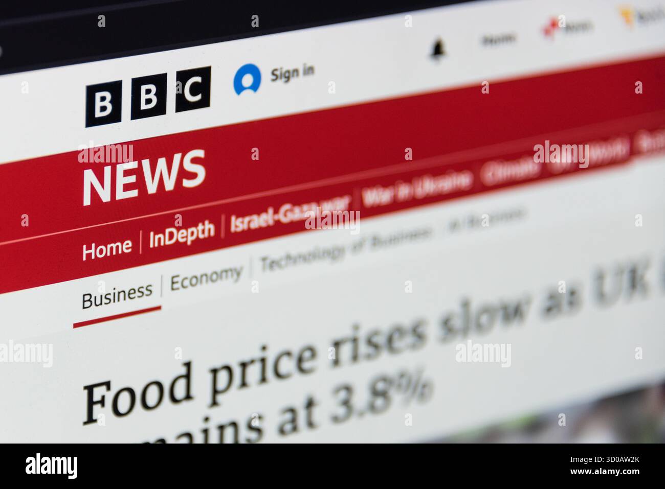 Detail of BBC News uk website logo Stock Photo