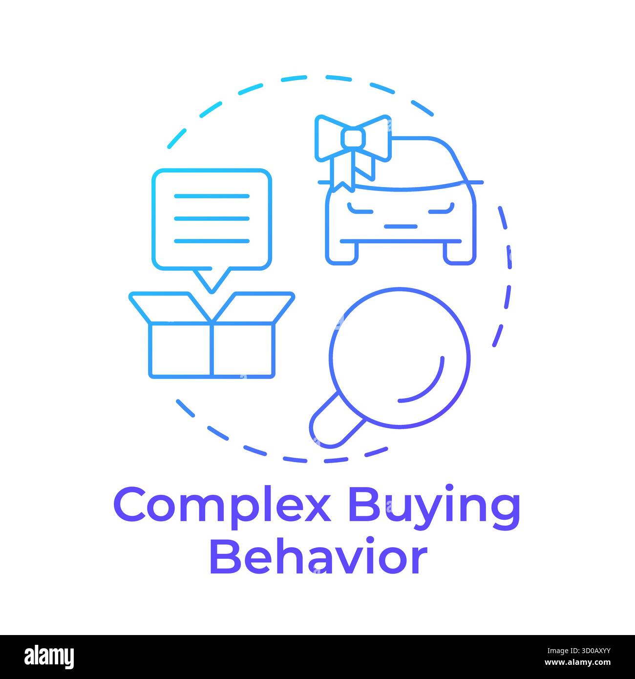 Complex buying behavior blue gradient concept icon Stock Vector Image ...