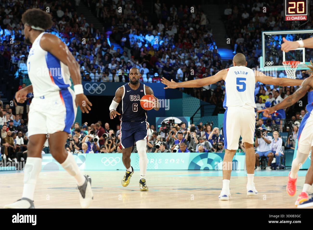 August 10th, 2024 - Paris, France: LeBron James of USA in the ...