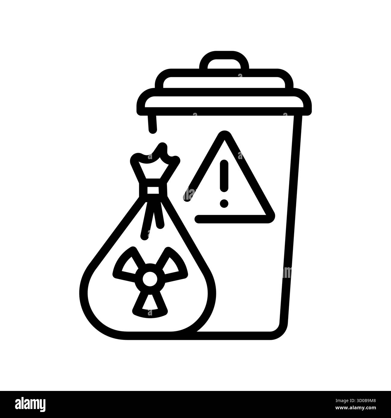 toxic waste black line icon for digital and print projects. Minimal ...