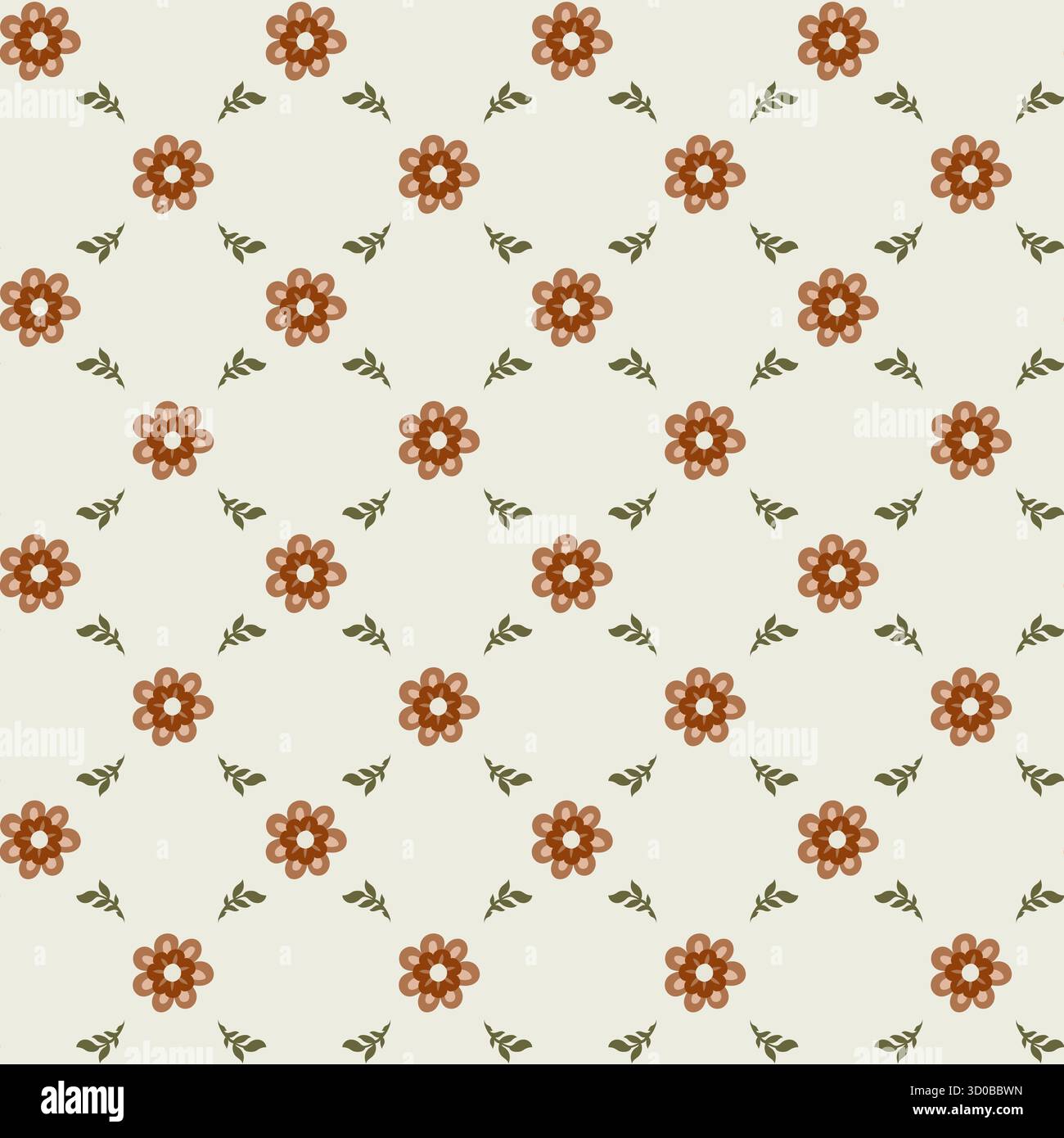 Terracotta Daisy Vintage Floral Pattern Stock Vector Image & Art - Alamy