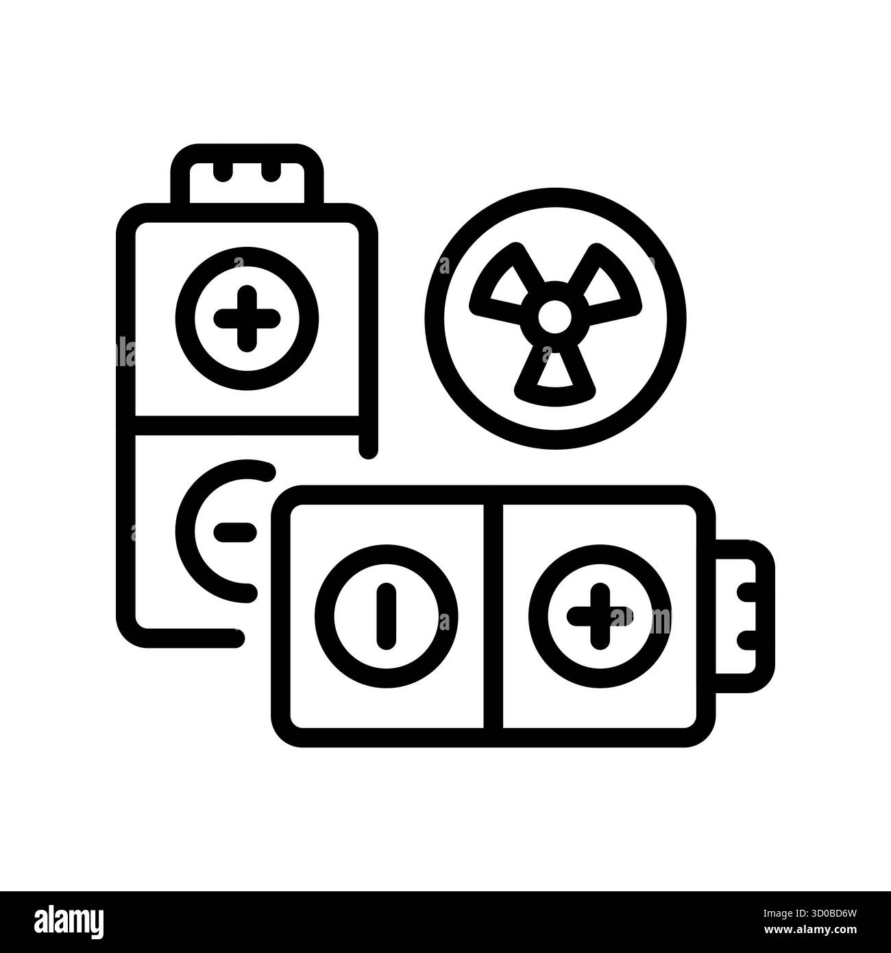 chemical batteries waste black line icon for digital and print projects ...