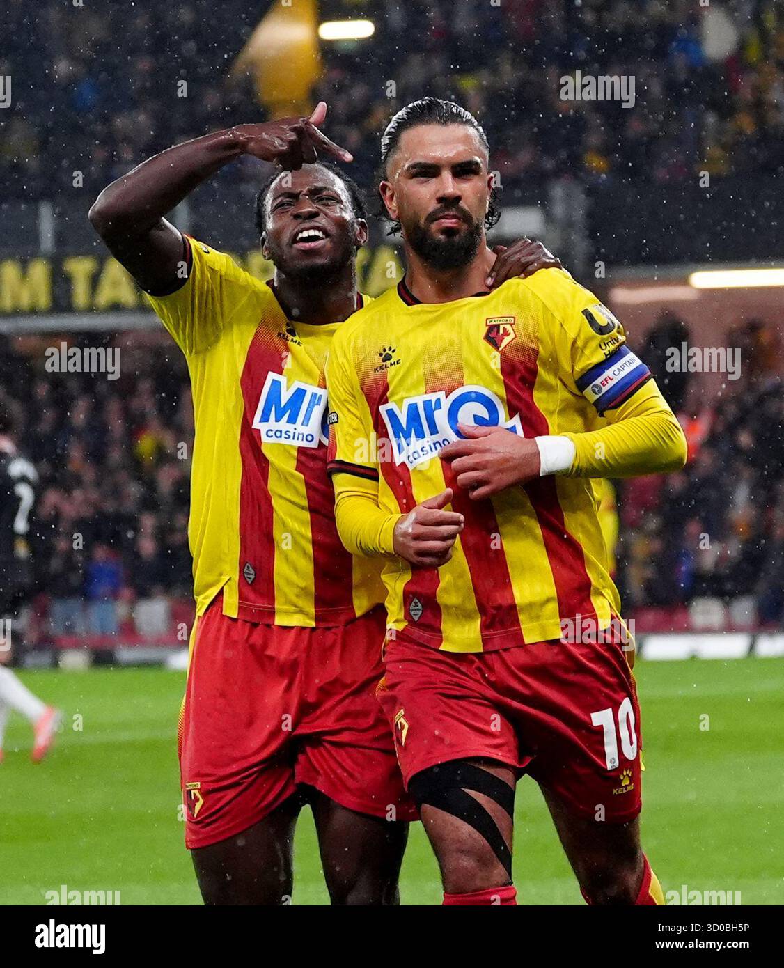 Watford's Imran Louza celebrates scoring their side's first goal of the ...