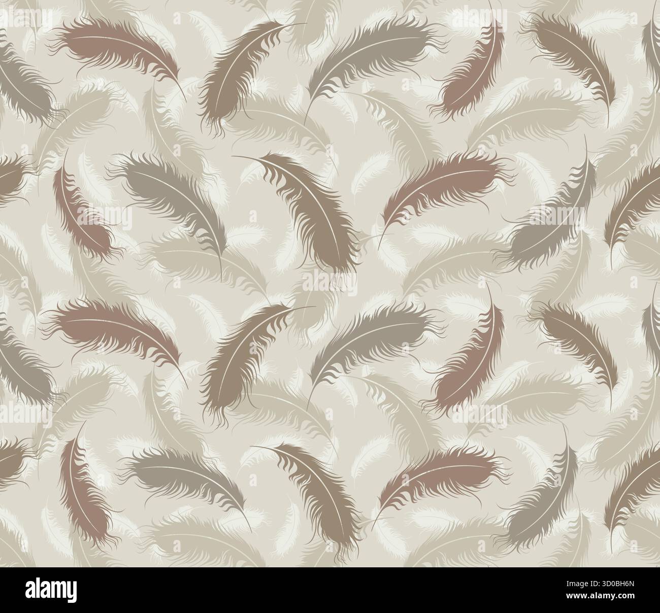 The seamless background with bird feathers. Stock Vector