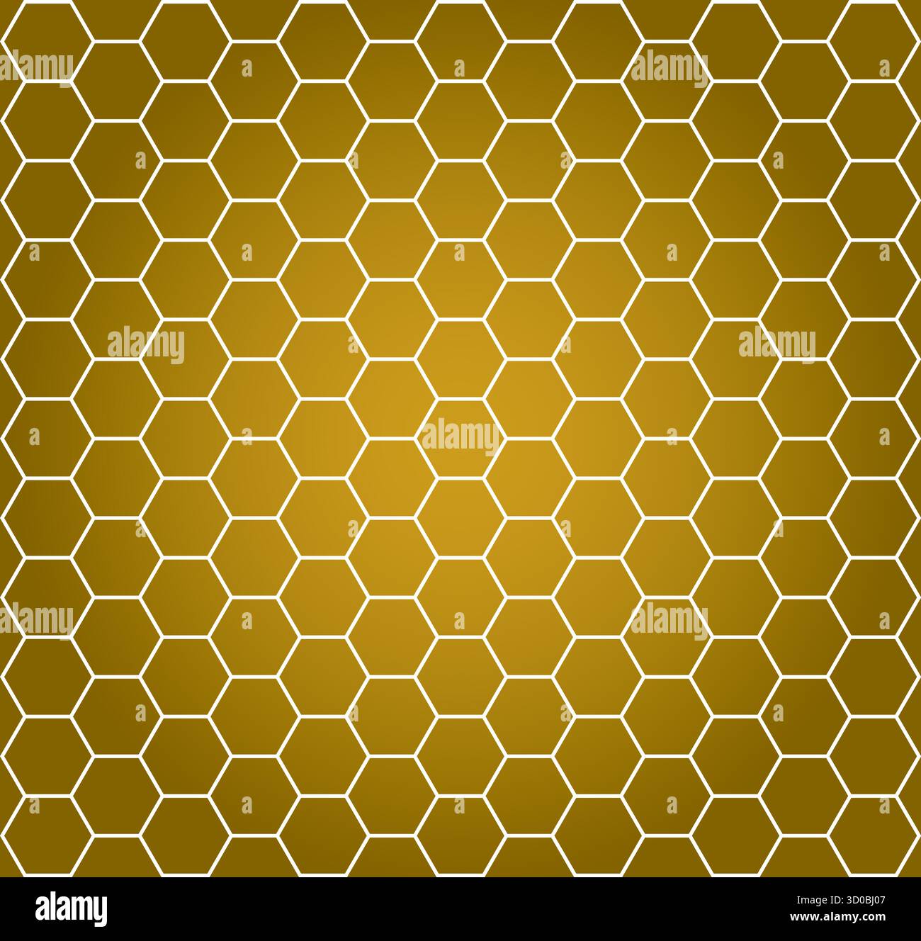 Hexagonal honeycomb pattern – minimalist geometric white and gold background - vector Stock Vector