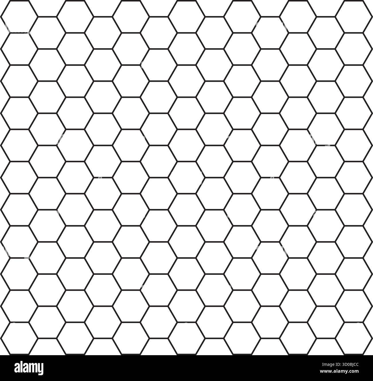 Hexagonal honeycomb pattern – minimalist geometric black and white background - vector Stock Vector