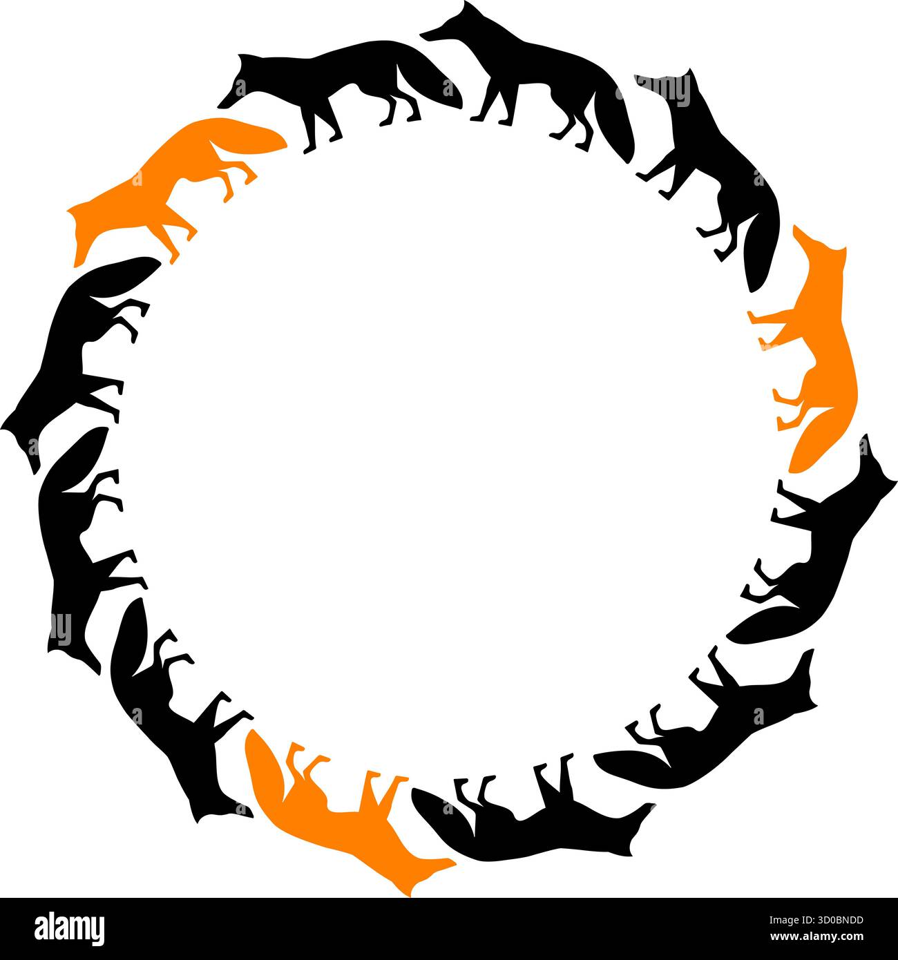 Fox animal frame. Vector illustration of a happy standing red fox empty ...