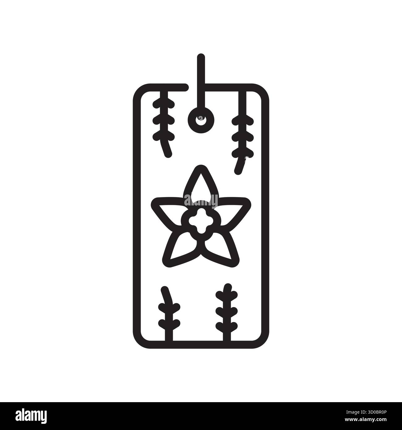 aroma sachet for closet black line icon. Vector isolated element.Editable stroke Stock Vector