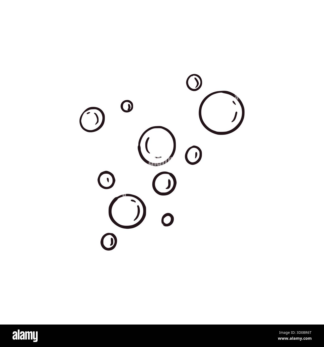 Vector illustration of air bubbles, all objects are hand-drawn in ink and translated into vector. For printing on paper and fabric, for the design and Stock Vector