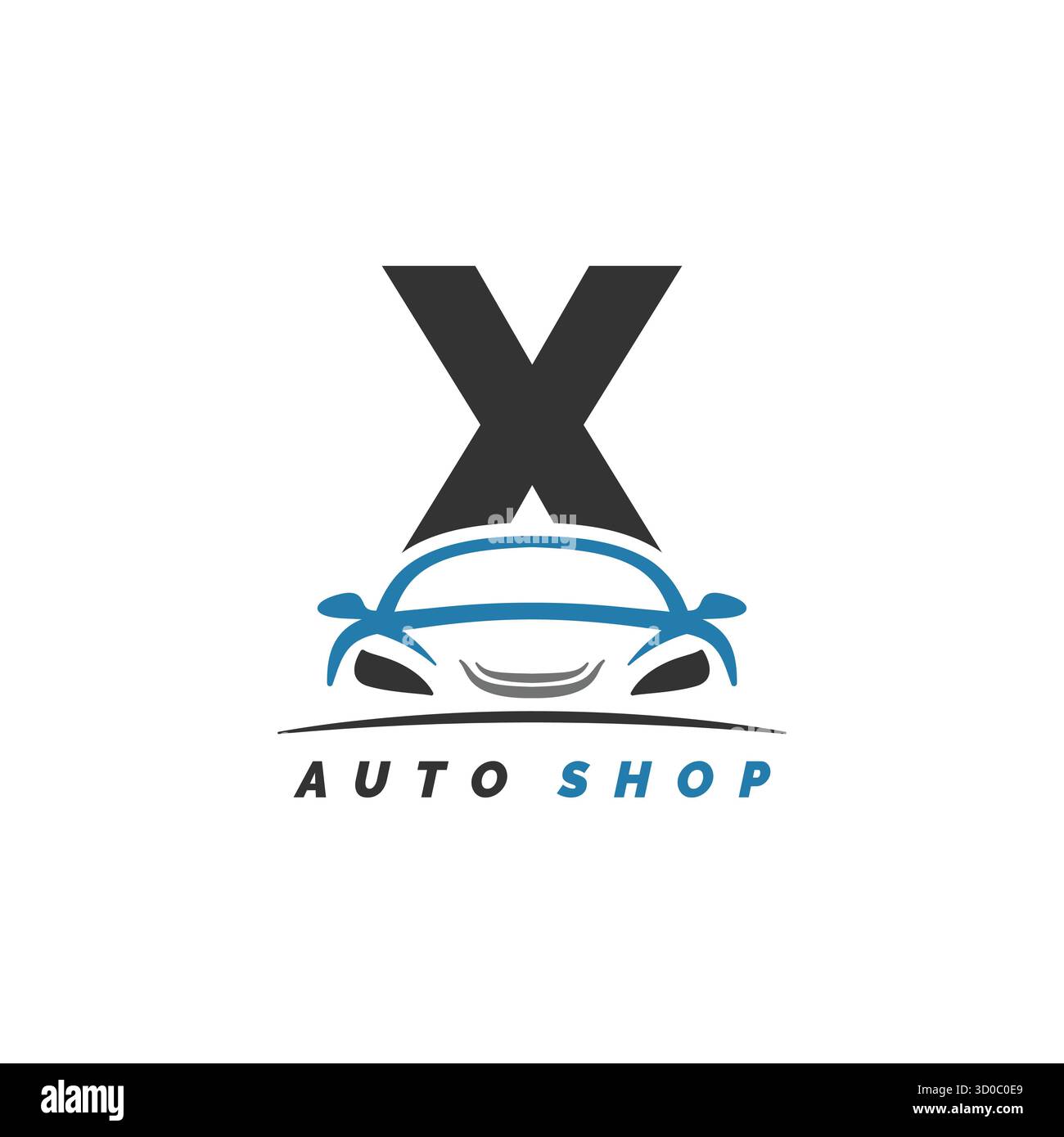 letter X logo auto mechanic with car design. Alphabet X automotive car ...