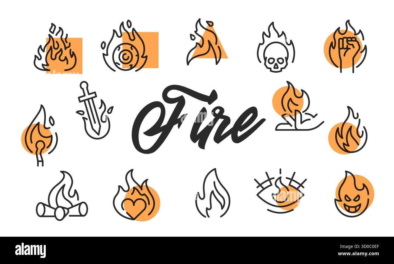 Fire Poster. Vector Illustration Stock Vector