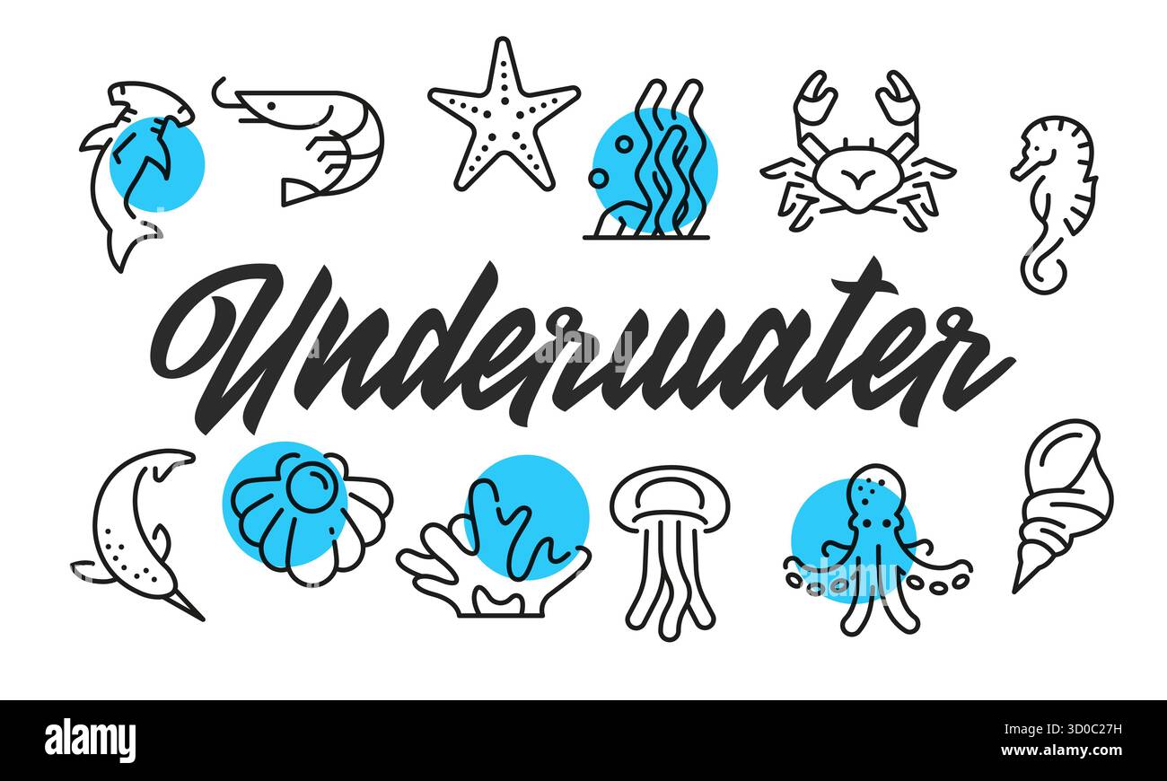 Underwater Poster. Vector Illustration Stock Vector Image & Art - Alamy