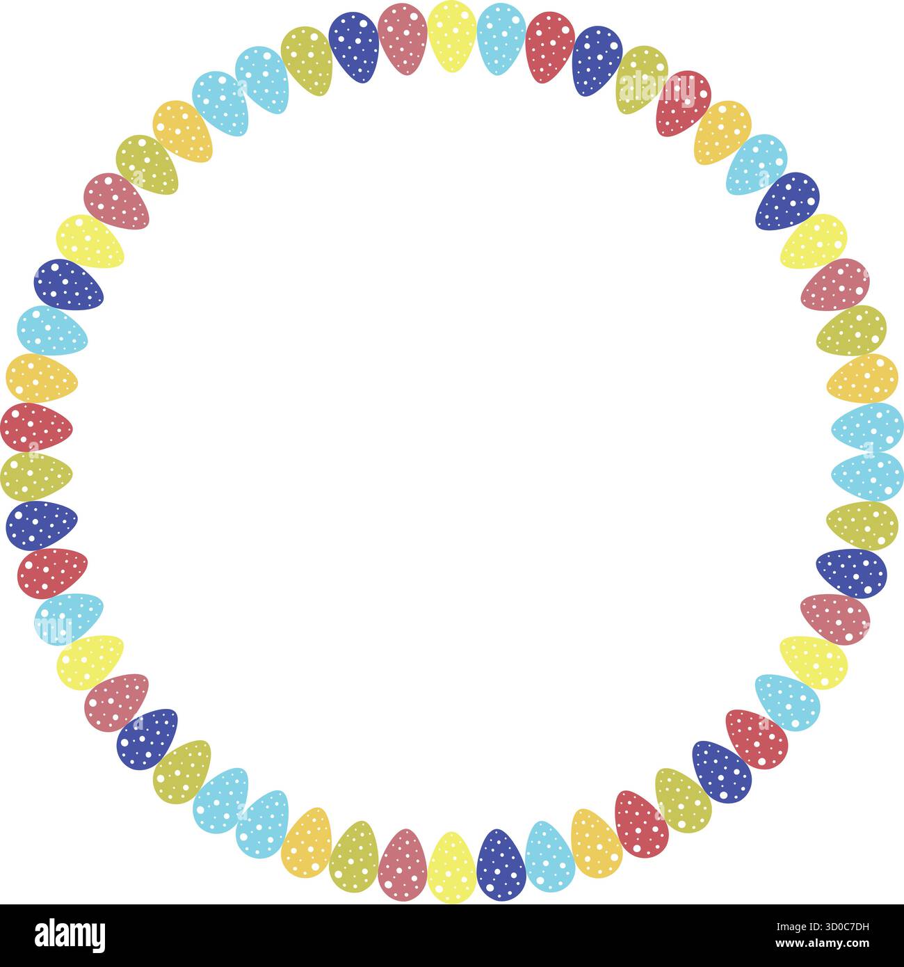 Painted Easter eggs frame with empty space. Copy space on transparent background. Easter egg hunt Stock Vector