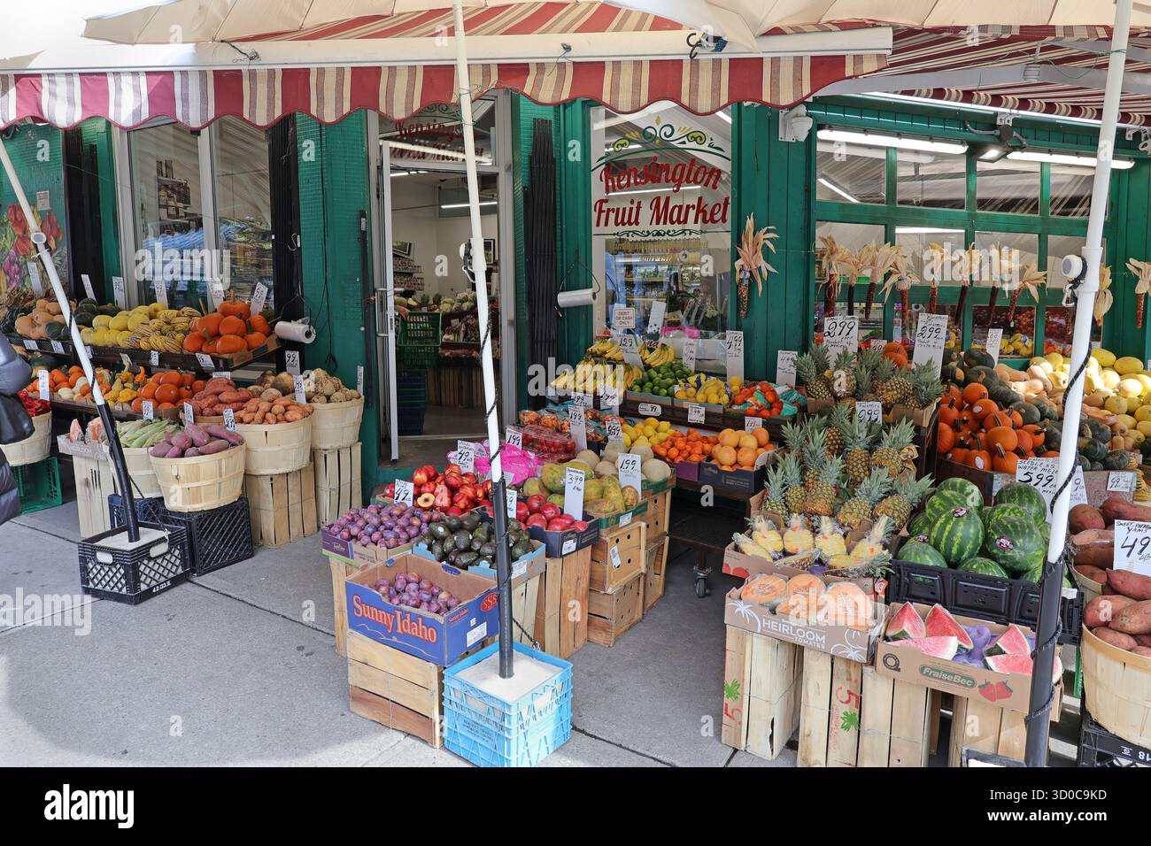 Old fashioned business district, Kensington Market area of Toronto Stock Photo