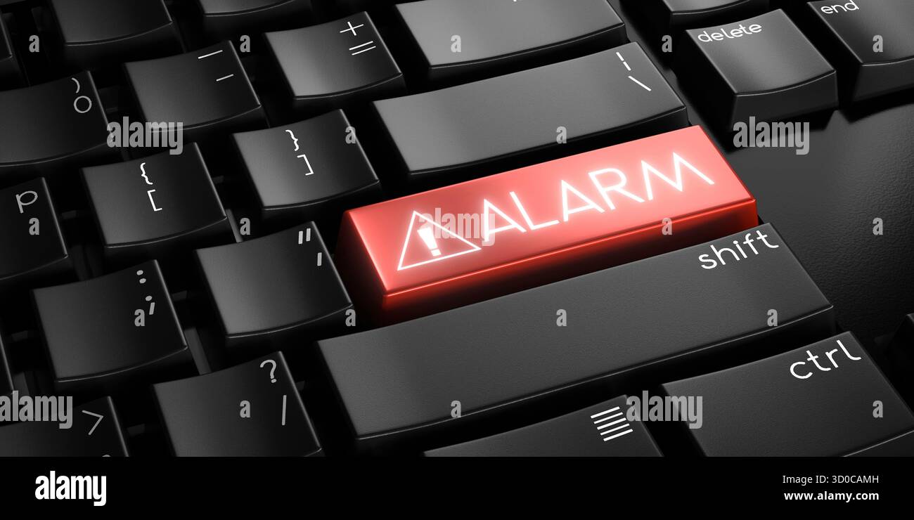 Alarm computer keyboard 3d hi-res stock photography and images - Alamy