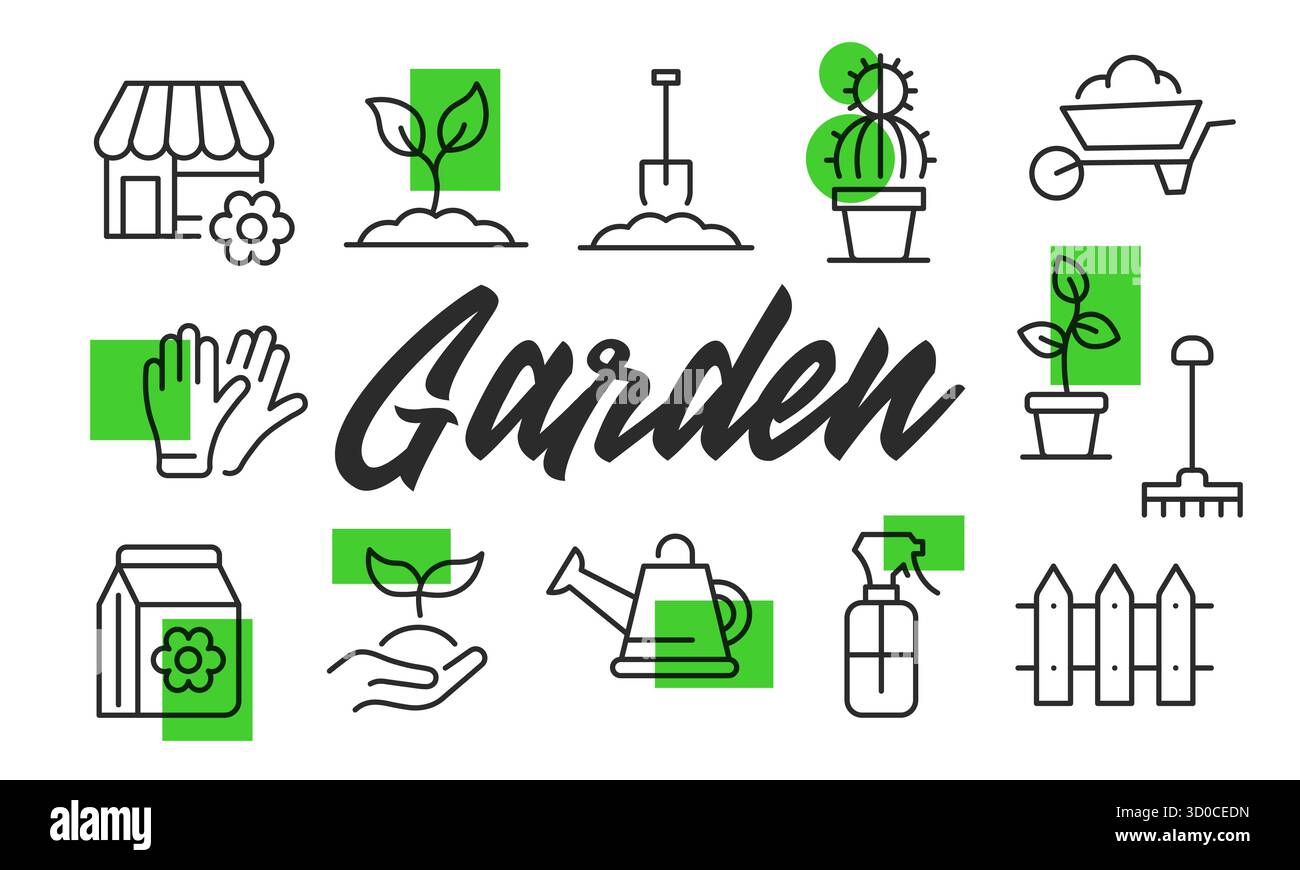 Garden Poster. Vector Illustration Stock Vector Image & Art - Alamy